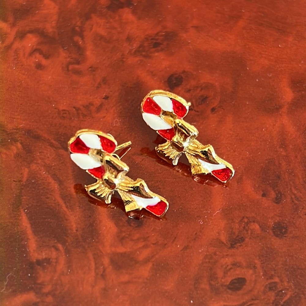 NWOT Candy Cane Stud Earrings